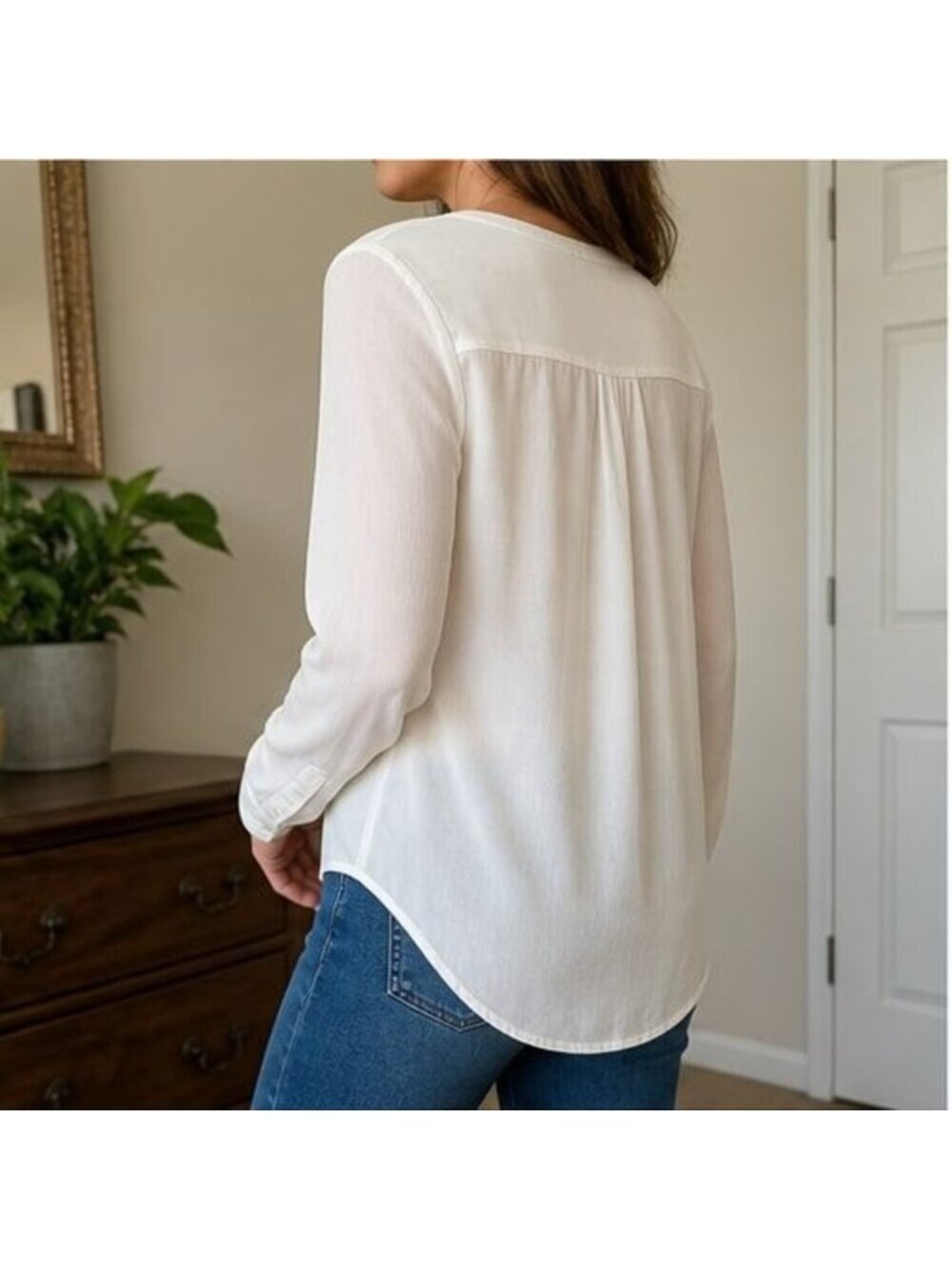 Ivory Ruffle Blouse - Picture 3 of 6